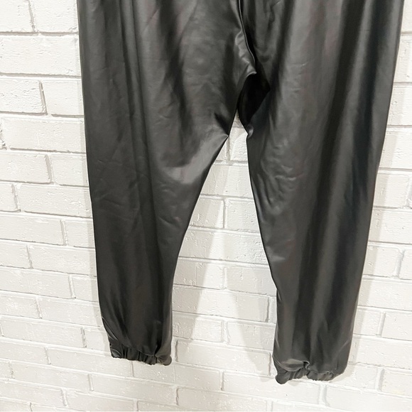 Asos Design Hourglass Leather Look Black Joggers - Picture 6 of 6